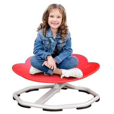Qusases Sensory Swivel Chairs for Kids, Spinning Chair for Autistic Kids, Sit and Spin Sensory Toys, Training Body Coordination, Autism ADHD Chairs Indoor Outdoor Play Equipment (Red) - Image 1