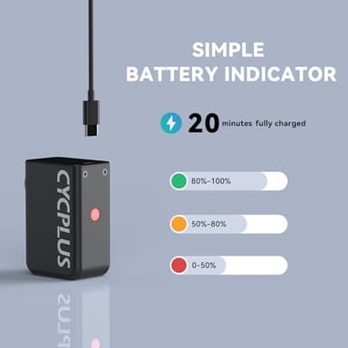 CYCPLUS AS2 Tiny Pump Bike Pump Portable Ultra-Mini 100PSI Electric Bicycle Pump Type-C Rechargeable Battery, No Pressure Display(Black) - Image 7