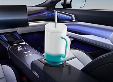 Meoky 40oz Tumbler with Handle, Leak-proof Lid and Straw, Insulated Coffee Mug Stainless Steel Travel Mug, Keeps Cold for 34 Hours or Hot for 10 Hours (Azure) - Image 7