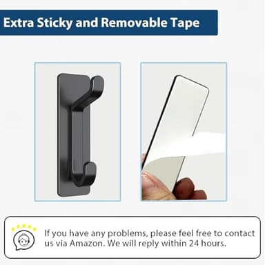 pickpiff 12 Pack Wall Hooks for Coat and Towel: 13LB Adhesive Door Hanger Stick on, Black - Image 4