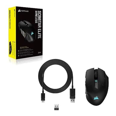 CORSAIR SCIMITAR ELITE RGB WIRELESS MMO Gaming Mouse - 26,000 DPI - 16 Programmable Buttons - Up to 150hrs Battery - iCUE Compatible - Black - Image 7