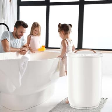 FLYHIT Large Towel Warmer for Bathroom - Heated Towel Warmers Bucket, Wood Handle, Auto Shut Off, Fits Up to Two 40"X70" Oversized Towels, Bathrobes, Blankets, Best Ideal for Mother's Gifts - Image 7