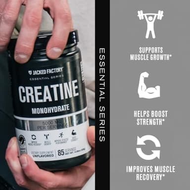 Jacked Factory Creatine Monohydrate Powder 425g - 5g Daily Creatine Supplement for Men and Women, Vegan-Friendly, Third-Party Tested - 85 Servings, Unflavored - Image 5