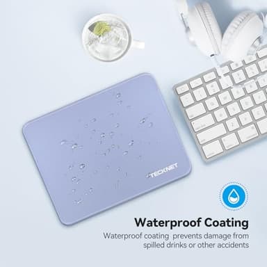 TECKNET Mouse Pad 270 x 210 x 3 mm with Anti-fray Stitchin, Waterproof Surface & Non-Slip Rubber Base with Stitched Edges Gaming Mouse Mat for Laptop，Compatible with Laser and Optical Mice - LT.Blue - Image 5