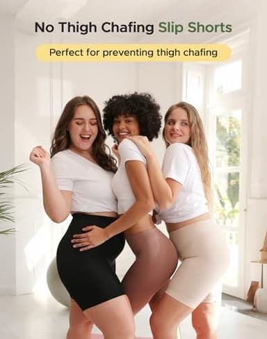 INNERSY Women's Slip Shorts for Under Dresses High Waisted Shorts 3-Pack(Black Nude White,Medium) - Image 5