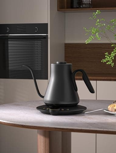 INTASTING Electric Kettle, Gooseneck Electric Kettle, ±1℉ Temperature Control, Stainless Steel Inner, Quick Heating, for Pour Over Coffee, Brew Tea, Boil Hot Water, 1500W/0.9L Black - Image 7