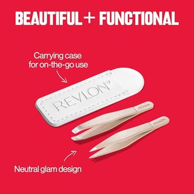 Revlon Designer Series Mini Tweezer Set, Hair Removal Tool Kit with Slant & Point Tips, Portable and Easy to Use, Made with Long Lasting Stainless Steel, 1 Count - Image 6