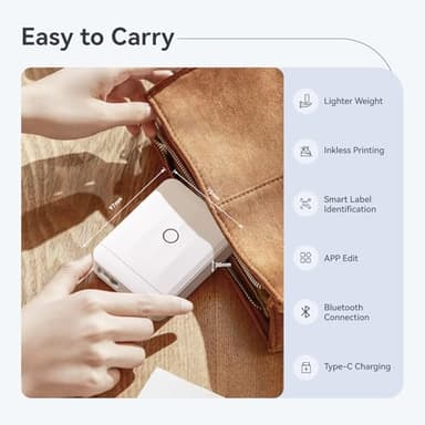 NIIMBOT D110 Upgraded Version Mini Label Maker Machine with 3 Tapes, Portable Bluetooth Thermal Printer, Sticker Labeler with Multiple Templates for Office Organization Home Kitchen School, White - Image 6