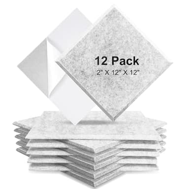 Fstop Labs 0.4" X 12" X 12" Acoustic Foam Panels, Sound Absorbing Panel, Beveled Edge Tiles Soundproof Foam Insulation, Soundproof Wall Panels - Image 1