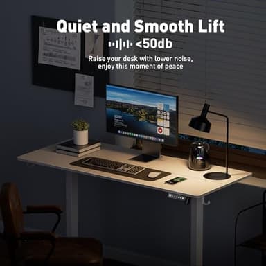 VVENACE 48 x 24 Inch Electric Standing Desk Adjustable Height,Sit Stand Up Desk with Wheels,Home Office,Rising Desk,Computer Workstation, Gaming Work (Spliced Desktop,White) - Image 7