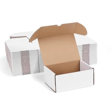 ZBEIVAN 7x5x3 White Shipping Boxes Set of 25, Corrugated Cardboard Mailer Boxes for Packaging Small Business Mailing Gifts - Image 1