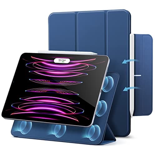 ESR for iPad Pro 12.9 6th/5th/4th Gen, iPad Air 13 Inch Case M3/M2 (2025/2024), Powerful Magnetic Attachment, Slim Trifold Stand Case, Supports Pencil Pro & Pencil (USB-C), Rebound Series, Navy Blue - Image 1