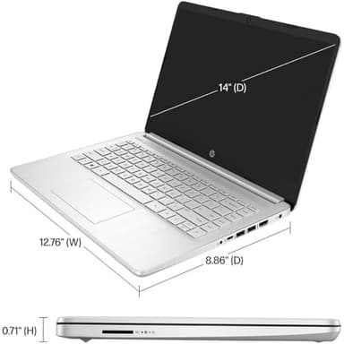 HP 14 Ultrabook • Intel 4-Core CPU • Back to School Limited Edition with Microsoft 365 • 32GB RAM • 1.6TB Storage (128GB OnBoard withHP 512GB P500 Portable SSD + 1TB OneDrive) • Win11 Pro • Silver - Image 7