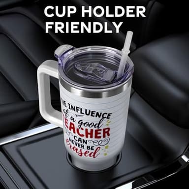 Teacher Appreciation Gifts 40oz Tumbler with Handle and Straw Lid,Teacher Gifts Vacuum Insulated Leak Proof Tumbler Teacher Gifts for Women,Best Teacher Gifts Stainless Steel Travel Mug ,Red Apple - Image 6