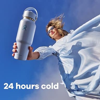 Hydro Flask Travel Water Bottle - Insulated Stainless Steel - Wide Straw Lid, Non Spill, Leakproof in 40 Oz Agave Green - Image 4