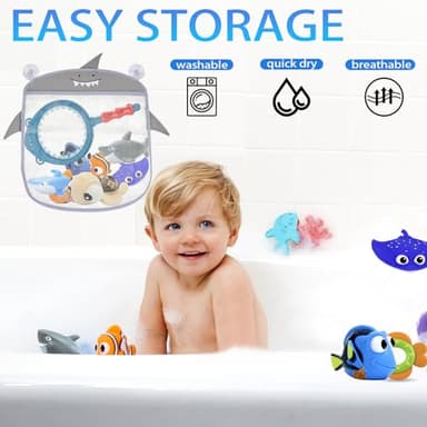 ISEAINNO Bath Toys for Kids No Hole Mold Free Bath Toys for Toddlers with Storage Bag for Bath Shower Birthday Gifts Summer Beach Pool Activity, Perfect for Children's Day Present - Image 4