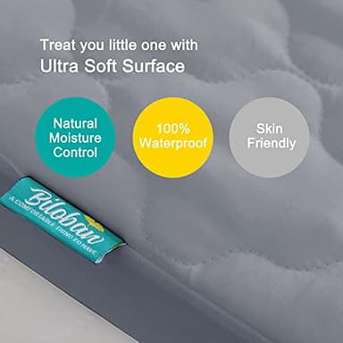 2 Pack Crib Mattress Protector Sheets, Fitted Waterproof Mattress Pad Cover, Noiseless & Machine Wash 100% Absorbent Crib/Toddler Mattress Protector Sheet Quilted, White & Gray, 52" x 28" - Image 6