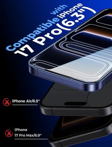 MAGIC JOHN 2 Pack for iPhone 17 Pro [6.3 inch] Tempered Glass Screen Protector, Auto Dust-Elimination, Bubble Free, HD Clear, Easy Installation, 17Pro 6.3'' - Image 2