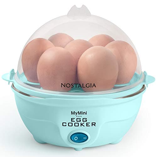 Nostalgia Retro Electric Large Hard-Boiled Egg Cooker, 7 Capacity, Poached, Scrambled, Omelets, Whites, Sandwiches, for Keto & Low-Carb Diets, Aqua - Image 1