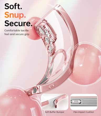 Meifigno Case Designed for Samsung Galaxy S25 Ultra 6.9 inch, [Compatible with MagSafe] [2X HD Screen Protectors] [Glitter Card & Wrist Strap] Full Lens Protection Case for Galaxy S25 Ultra, Rose Gold - Image 4