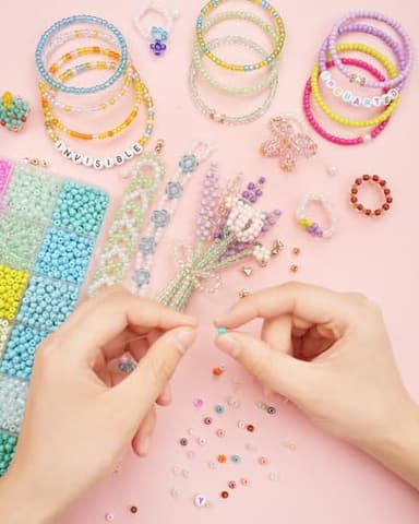 Mio Angle 4mm Glass Seed Beads Friendship Bracelet Kit, 10000pcs+ 120 Colors 6/0 Small Beads for Friendship Bracelet Beads Waist Beads with String Cords Letter Beads for DIY Jewelry Making Girls Craft - Image 5