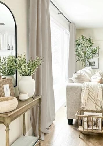 100% Blackout Shield Faux Linen Blackout Curtains for Bedroom 84 Inches Long, Back Tab/Rod Pocket Room Darkening Drapes for Living Room 2 Panels Set, 50" W x 84" L, Thatched Tan - Image 3