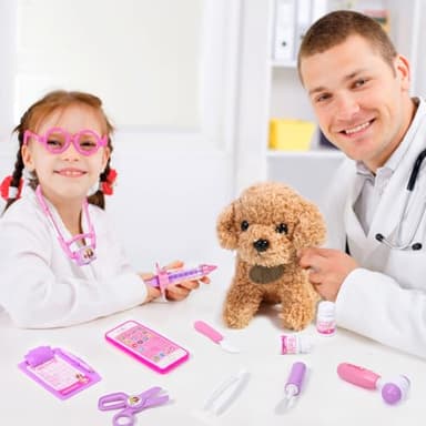 Meland Toy Doctor Kit for Girls, Pretend Play Toy Doctor Set with Dog , Carrying Bag, Stethoscope & Dress Up Costume Gift for Kids Toddlers Ages 3 4 5 6 Year Old for Role Play - Image 7