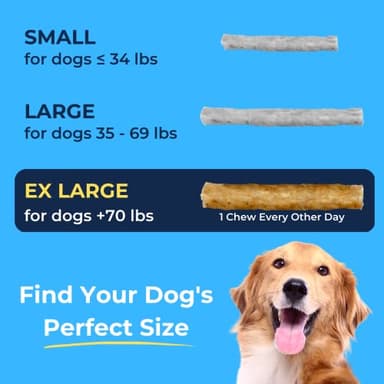 Tartar Shield Soft Rawhide Chews | Safe Dental Treats for Large Dogs | Vet VOHC Approved | Daily Bone Cleans Teeth & Gums Fresh Breath Oral Health Support | USA Made | (XL Dogs / 12 Count) - Image 5