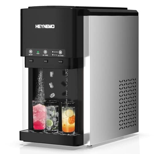 Heynemo 3-in-1 Ice Maker, Ice Dispenser for Ice Making, Ice Crushing, Ice Water, Nugget Ice Machine Countertop, 44lbs Daily Capacity, 12 Ice Cubes in 6 Mins, Perfect for Home, Kitchen, RV Use - Image 1