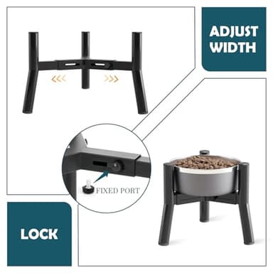 SHAINFUN Adjustable Elevated Dog Bowls Stand Compatible with 6 to 8 inch Wide Raised Stand with Metal Material for Medium and Small Sized Dogs (Bowl Not Included) - Image 6