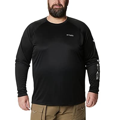 Columbia Men's PFG Terminal Tackle Long Sleeve Fishing Shirt, Black/Cool Grey Logo, Small - Image 9