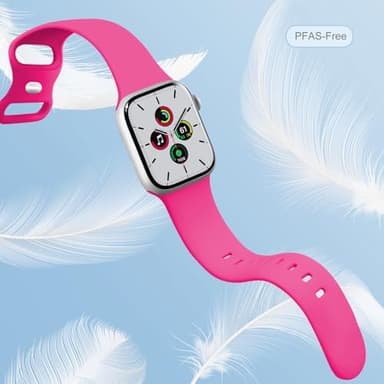 CREFORT Sport Bands Compatible with Apple Watch 46mm 38mm 40mm 41mm 42mm 44mm 45mm 49mm for Women Men, Soft Silicone Accessory Strap Wristband for iWatch Series 11 10 9 8 7 6 5 4 3 2 1 SE Ultra Hot Pink - Image 4