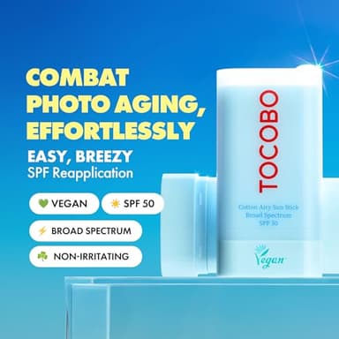 Cotton Airy Sun Stick SPF 50 Broad Spectrum Korean Matte Sunscreen Stick for Face - Travel Size Sebum Control Sunblock -Vegan, Lightweight, Non-Sticky 0.67 oz - Image 3
