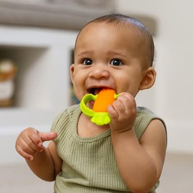Infantino Lil’ Nibbles Textured Silicone Teether, BPA-Free Baby Teething Toy, Soft, Easy to Hold, Sensory Stimulation for Infants, Carrot - Image 9