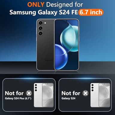 SPIDERCASE Designed for Samsung Galaxy S24 FE Case, [10 FT Military Grade Drop Protection], 2 Pack [Tempered Glass Screen Protector+Camera Lens Protector] Heavy Duty Shockproof Case, Black - Image 7