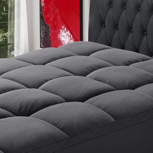SOPAT Mattress Topper Queen Size Extra Thick Mattress Pad 8-21" Deep Pocket Soft Down Alternative Fill Mattress Protector Pillow Top Mattress Cover (60x80 Inches, Dark Grey) - Image 1