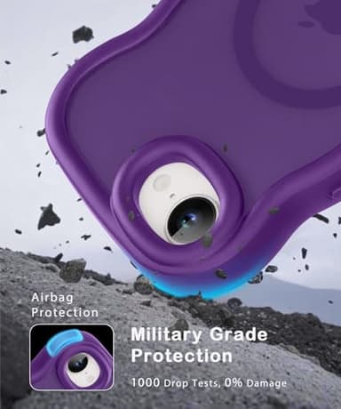 Amzfield Magnetic for iPhone 16e Case, Compatible with Magsafe Wavy Cute Design Translucent Matte Hard Back Silicone Bumper Shockproof Protective Phone Case for iPhone 16 e Women Girls, Dark Purple - Image 6