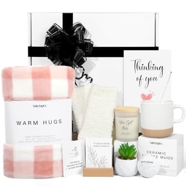Get Well Gifts for Women, Feel Better Self Care Package for Women, Get Well Soon Gift Baskets Thinking of You Box Set with Throw Blanket for After Surgery Recovery Sick Friend Cancer Chemo - Image 1