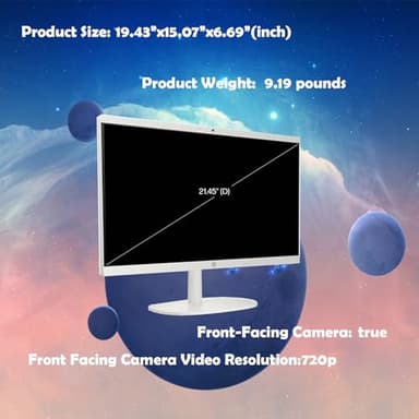 HP All-in-One Desktop Computer - 32GB RAM, 1TB SSD, 21.5" FHD Anti-Glare Display, Intel Celeron J4025, Wired KB & Mouse, Wi-Fi 6, for Students & Business, Windows 11 Pro, w/Accessories - Image 5