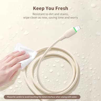 mcdodo USB C to Lightning Cable 4ft iPhone PD 36W Fast Charging Cord Soft Flow Material iPhone Charger for iPhone14 /13/13 Pro/ 12 Pro Max/ 12/11 /X/XS/XR/ 8 Plus/AirPods Pro(Off-White) - Image 2