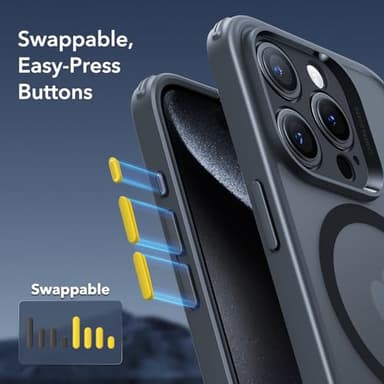 ESR for iPhone 15 Pro Max Case, Translucent Matte Case, Compatible with MagSafe, Military-Grade Protection, Classic Series, Frosted Black - Image 3