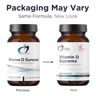 Designs for Health Vitamin D Supreme - Vitamin D 5000 IU with 2000mcg Vitamin K as MK4 for Bone Health, Heart Health, Mood & Immune Support - Vitamin D3 Enhanced with GG Supplement (180 Capsules) - Image 5