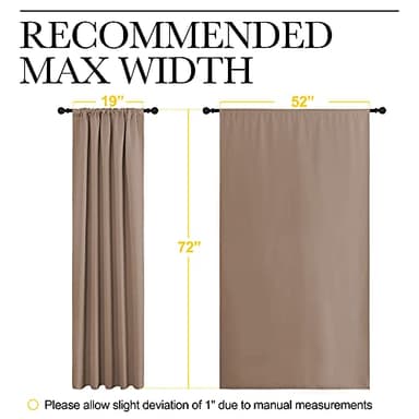 NICETOWN Kids Blackout Curtain Panels - Window Treatment Thermal Insulated Solid Rod Pocket Blackout Drapes for Bedroom (Cappuccino, Set of 2, 52 by 72 Inch) - Image 7
