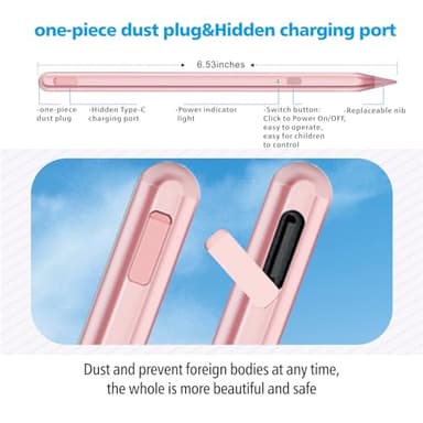 Stylus Pen for iPad 11th&10th Generation,Milikilo Pen with Pencil Holder,Palm Rejection,for Air11&13"(M2/M3), Pad Pro 11"&13"(M4),iPad 6-11th,iPad Pro 11"/12.9 ", iPad Air 3/4/5,Mini 5/6 - Image 4