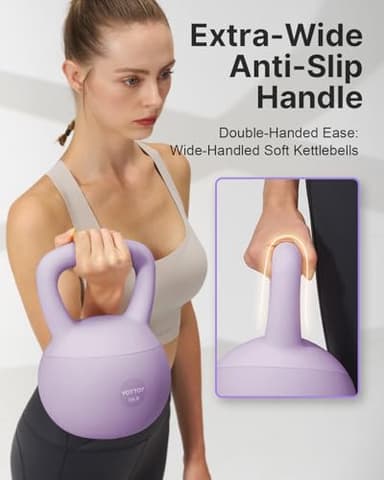 YOTTOY Soft Kettlebell,Kettlebell Anti-Slip Grip Weight for Home Workouts, Kettlebells Set Strength and Safety Guaranteed (Purple, 20 LB) - Image 4