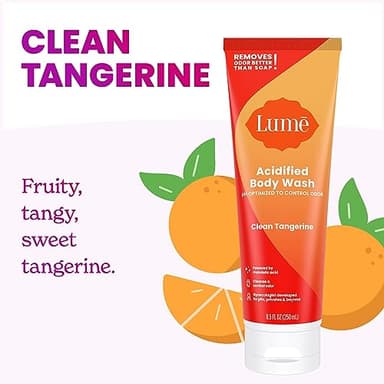 Lume Acidified Body Wash - 24 Hour Odor Control - Removes Odor Better than Soap - Moisturizing Formula - Formulated Without SLS or Parabens - OB/GYN Developed - 8.5 ounce (Pack of 2) (Clean Tangerine) - Image 3
