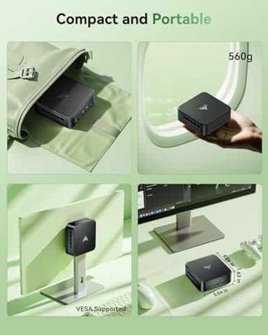 KAMRUI Mini PC, E3B 32GB RAM 512GB SSD Mini Gaming Computers AMD Ryzen 5 7430U Micro Desktop Computer (Max 4.3GHz,6C/12T, Beat 5650U), Small PC Support WiFi 6, BT5.2, Triple Display for Office Home - Image 8