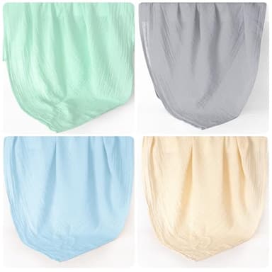 david's kids 4 Pack Baby Muslin Swaddle Blankets 47" x 47", 100% Cotton Swaddling Blankets Wrap for Boys Girls, Ultra Soft Breathable Receiving Blanket, New Born Essentials, Green&Grey&Blue&Beige - Image 7