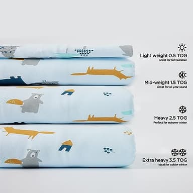 Duomiaomiao 1.5 TOG Toddler Sleep Sack 36-48 Months 100% Cotton Four Season Side Open Zipper Baby Sleep Sack with Feet, Breathable Toddler Wearable Blanket - Image 7