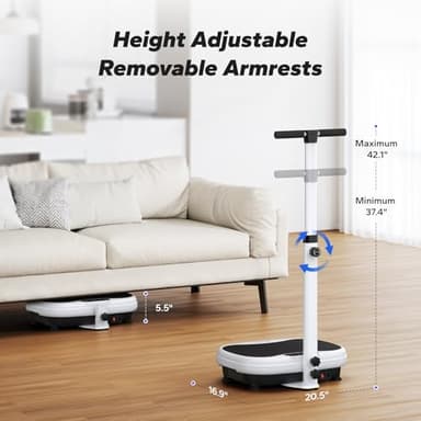 MERACH Vibration Plate Exercise Machine, Vibration Plate for Lymphatic Drainage Weight Loss, Vibrating Plate Exercise Machine with Handrails, Exercise Equipment for Women Men Home - Image 2
